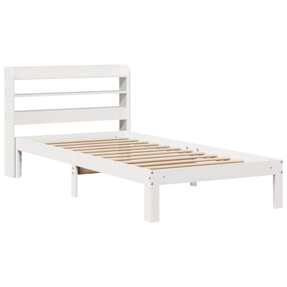vidaXL Bed Frame with Headboard without Mattress White 100x200 cm