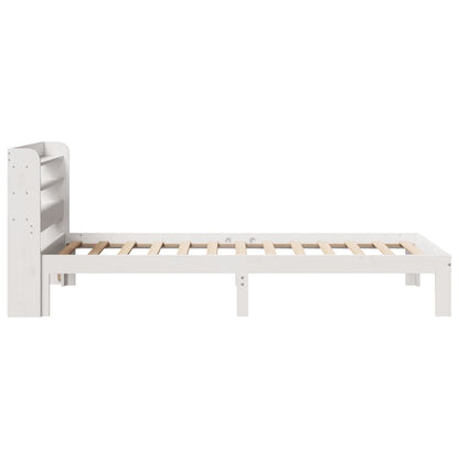 vidaXL Bed Frame with Headboard without Mattress White 100x200 cm