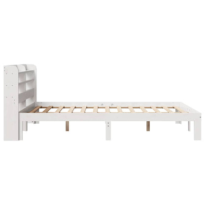 vidaXL Bed Frame with Headboard without Mattress White 150x200 cm King Size