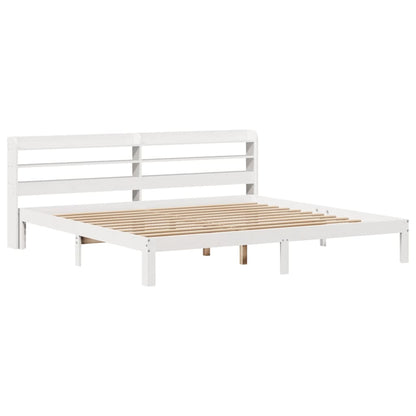 vidaXL Bed Frame with Headboard without Mattress White 180x200 cm Super King