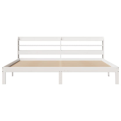 vidaXL Bed Frame with Headboard without Mattress White 180x200 cm Super King