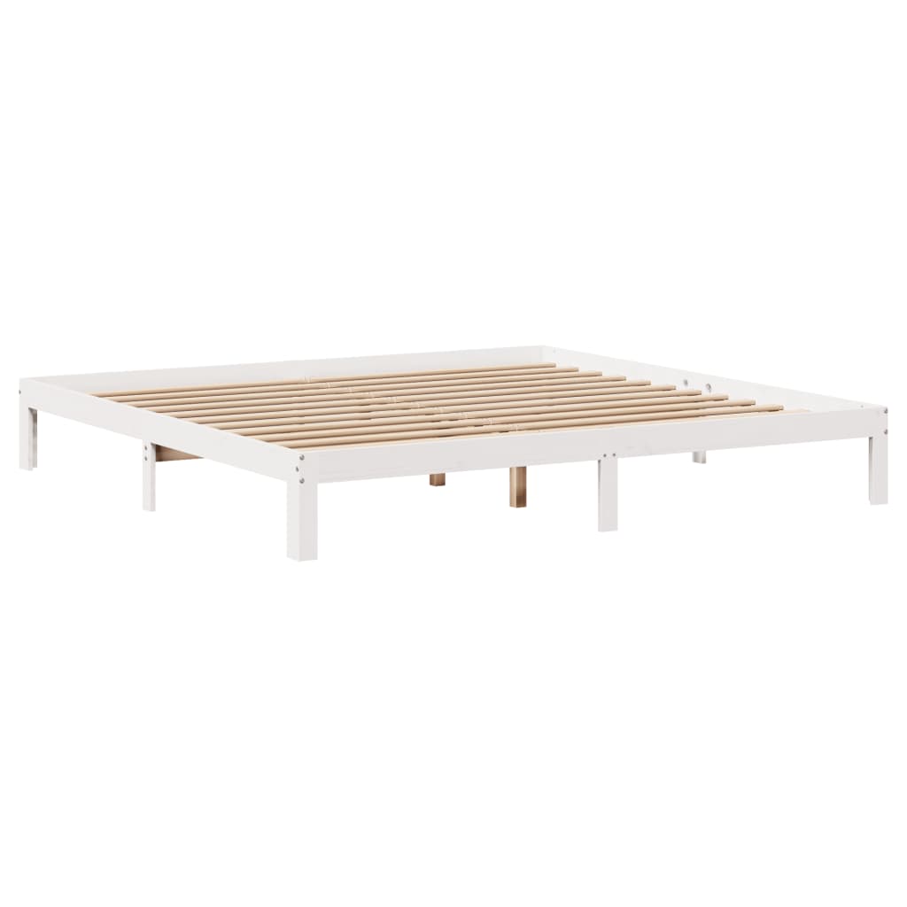 vidaXL Bed Frame with Headboard without Mattress White 200x200 cm