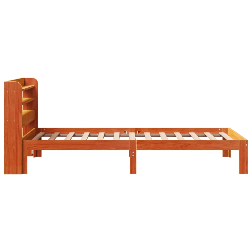 vidaXL Bed Frame without Mattress Wax Brown 75x190 cm Small Single Solid Wood Pine