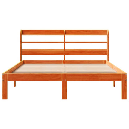 vidaXL Bed Frame without Mattress Wax Brown 140x190 cm Solid Wood Pine