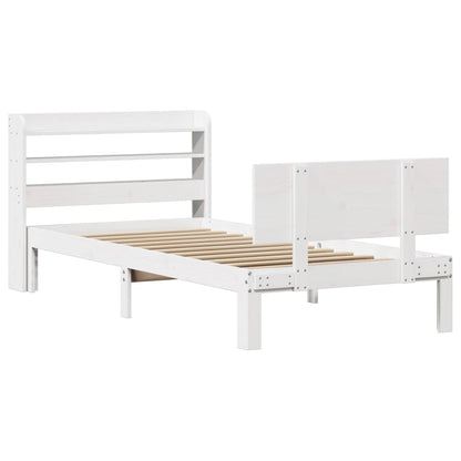 vidaXL Bed Frame with Headboard without Mattress White 90x200 cm
