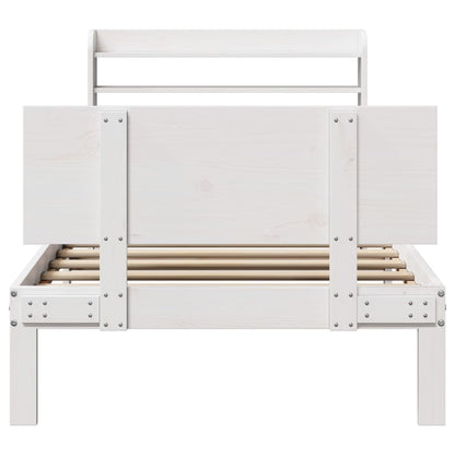 vidaXL Bed Frame with Headboard without Mattress White 90x200 cm