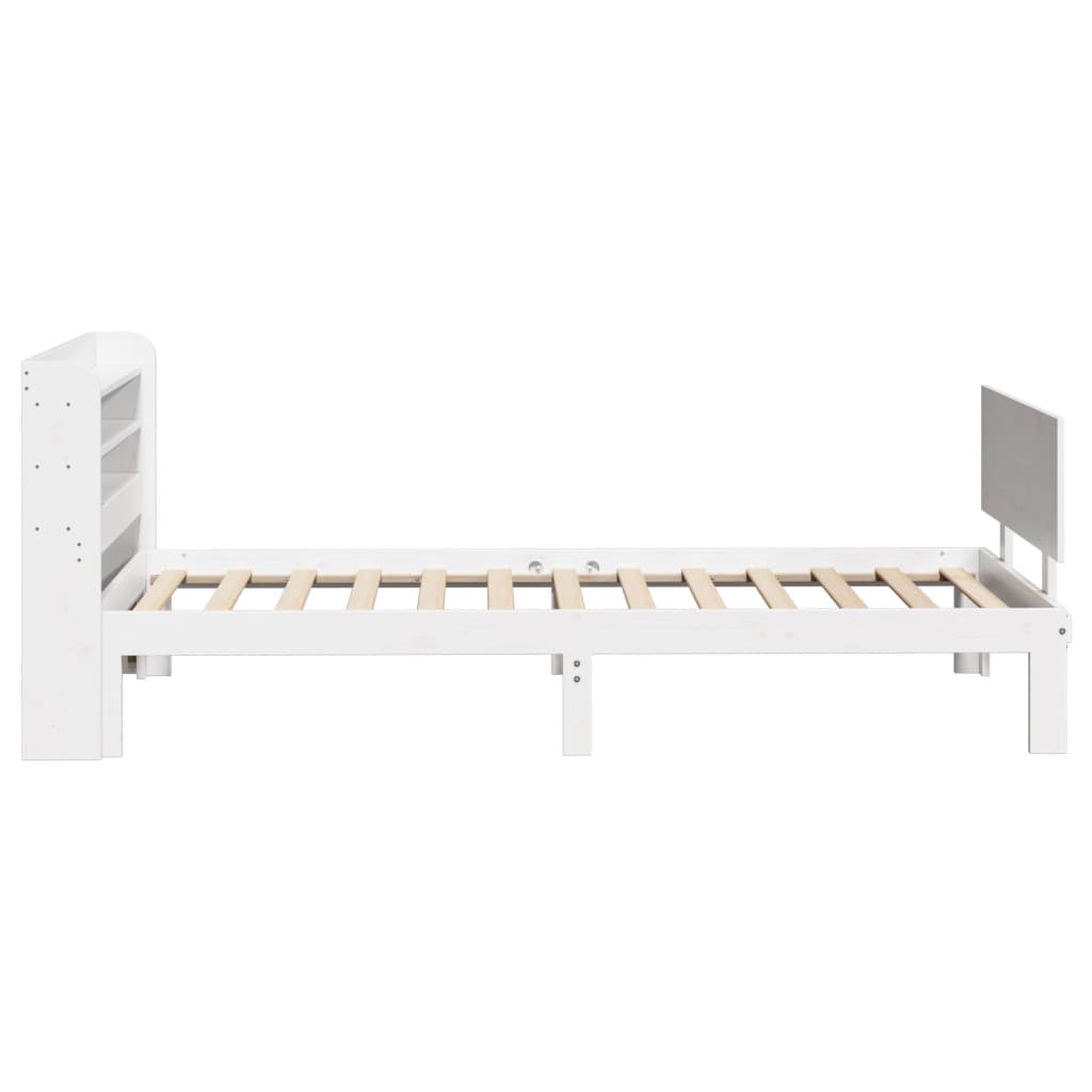 vidaXL Bed Frame with Headboard without Mattress White 100x200 cm