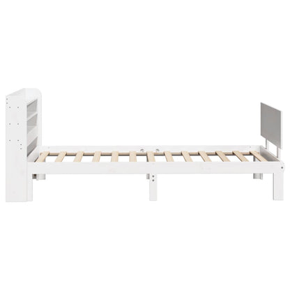 vidaXL Bed Frame with Headboard without Mattress White 100x200 cm