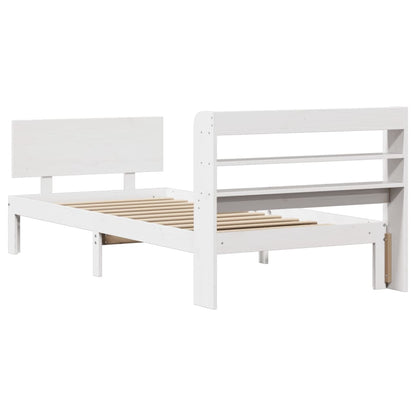 vidaXL Bed Frame with Headboard without Mattress White 100x200 cm