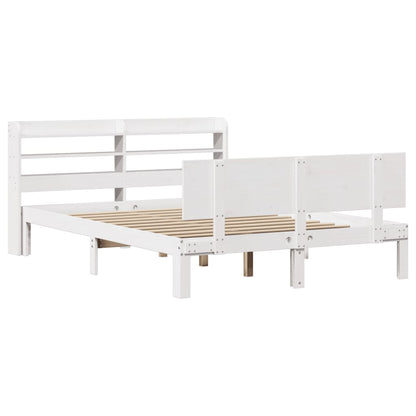 vidaXL Bed Frame with Headboard without Mattress White 150x200 cm