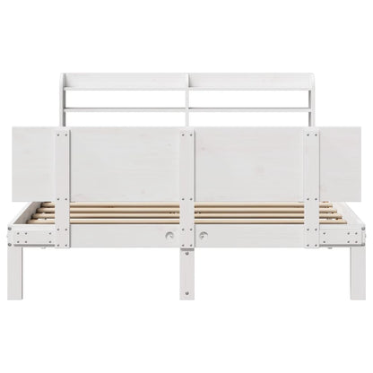 vidaXL Bed Frame with Headboard without Mattress White 150x200 cm