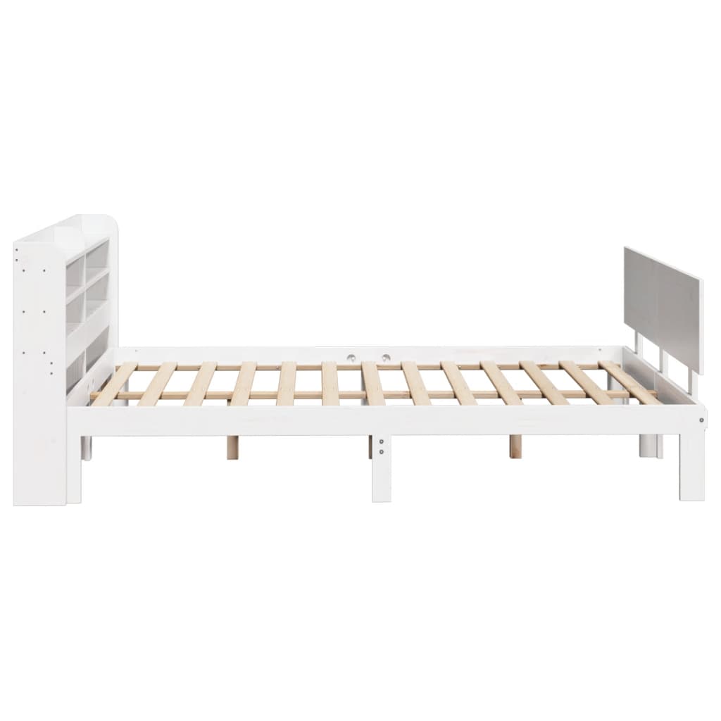 vidaXL Bed Frame with Headboard without Mattress White 150x200 cm