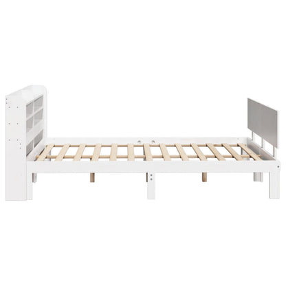 vidaXL Bed Frame with Headboard without Mattress White 150x200 cm