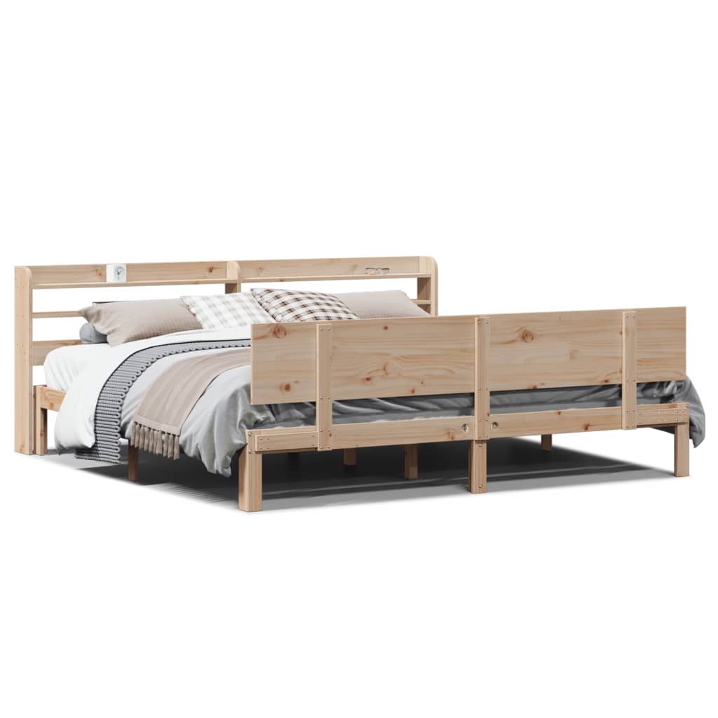 vidaXL Bed Frame with Headboard without Mattress 200x200 cm