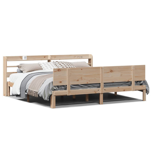 vidaXL Bed Frame with Headboard without Mattress 200x200 cm