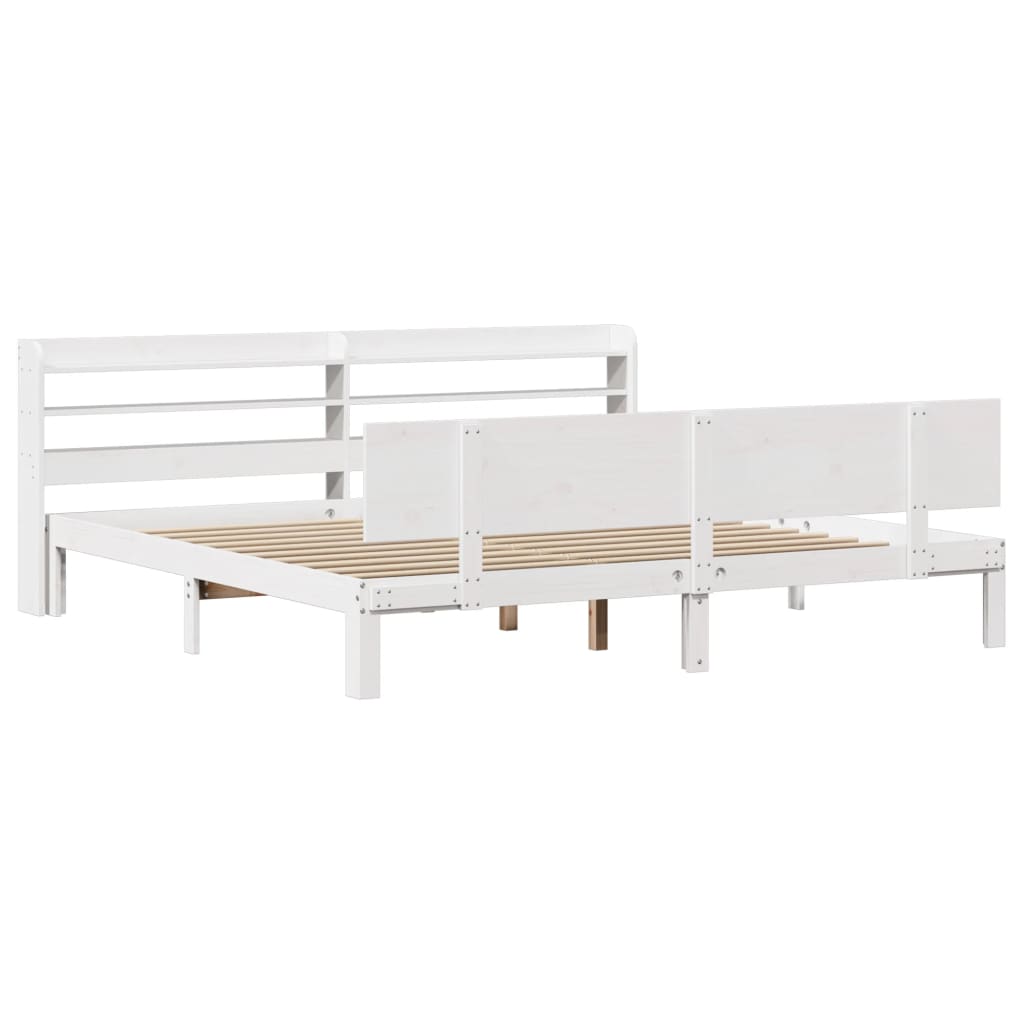 vidaXL Bed Frame with Headboard without Mattress White 200x200 cm
