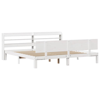 vidaXL Bed Frame with Headboard without Mattress White 200x200 cm