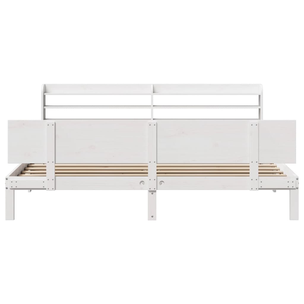 vidaXL Bed Frame with Headboard without Mattress White 200x200 cm
