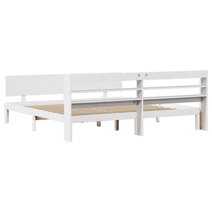 vidaXL Bed Frame with Headboard without Mattress White 200x200 cm