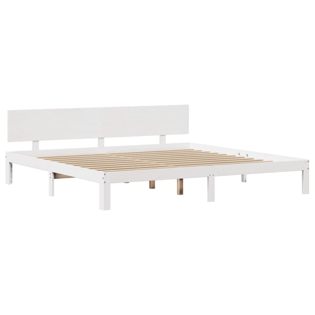 vidaXL Bed Frame with Headboard without Mattress White 200x200 cm