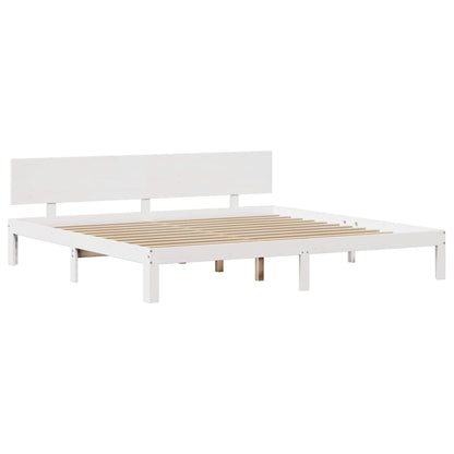 vidaXL Bed Frame with Headboard without Mattress White 200x200 cm