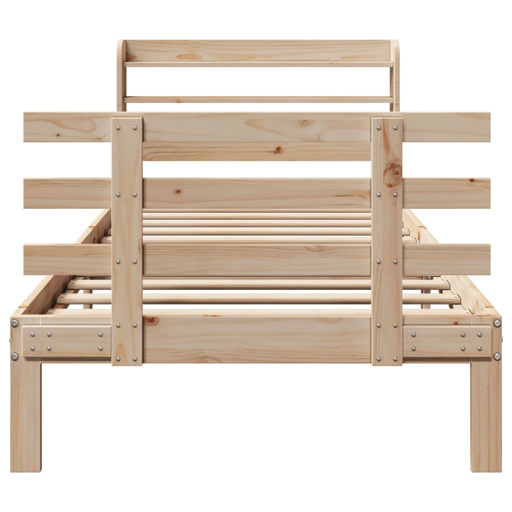 vidaXL Bed Frame with Headboard without Mattress 75x190 cm Small Single