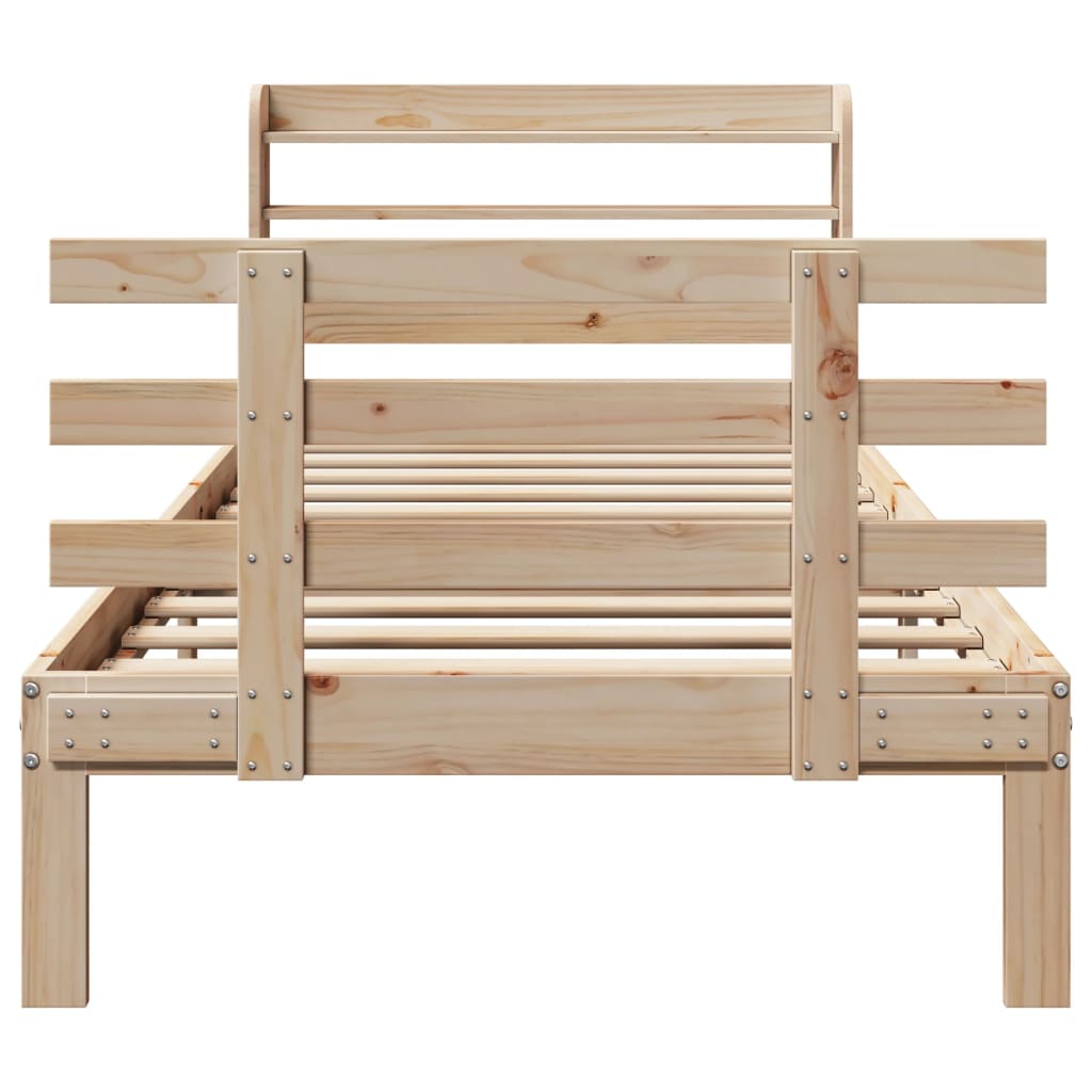 vidaXL Bed Frame with Headboard without Mattress 90x190 cm Single