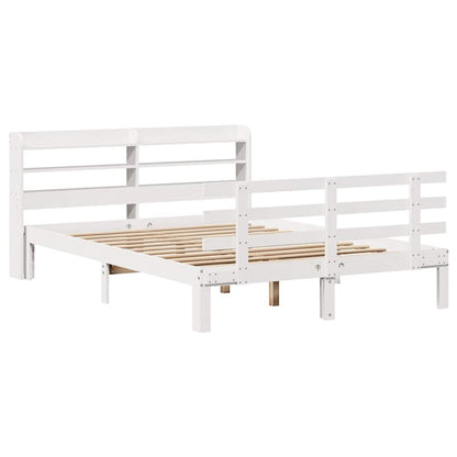 vidaXL Bed Frame with Headboard without Mattress White 120x190 cm Small Double