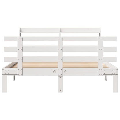 vidaXL Bed Frame with Headboard without Mattress White 120x190 cm Small Double