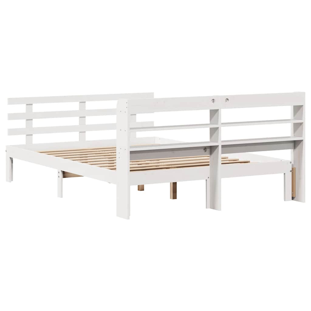 vidaXL Bed Frame with Headboard without Mattress White 120x190 cm Small Double