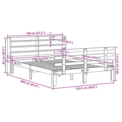 vidaXL Bed Frame with Headboard without Mattress White 120x190 cm Small Double