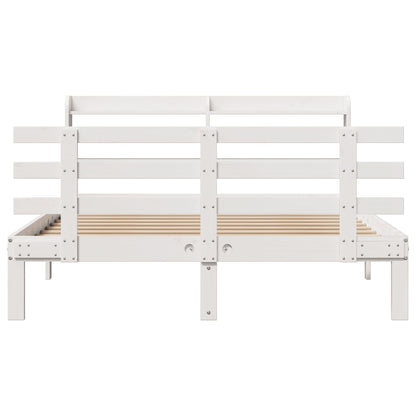 vidaXL Bed Frame | White | Solid pine wood | Double | Bed Frame | Rectangular