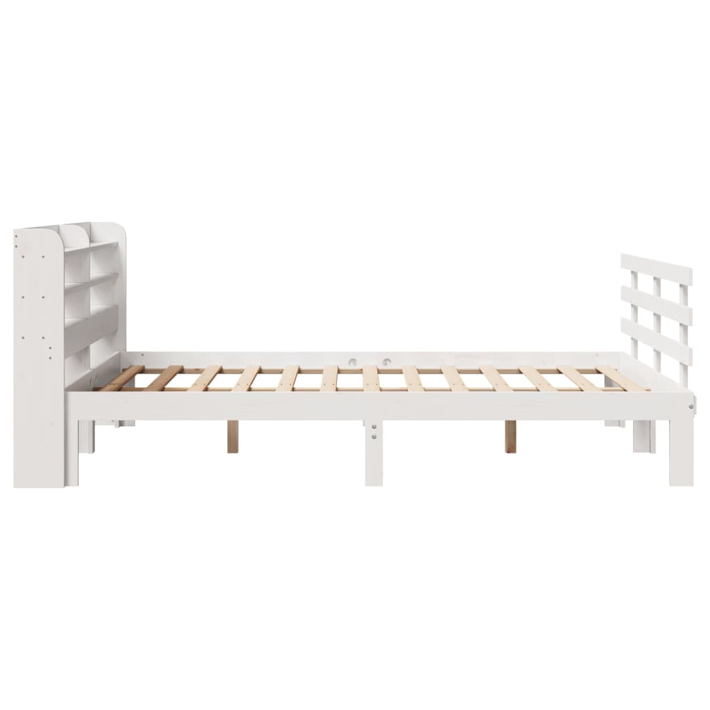vidaXL Bed Frame | White | Solid pine wood | Double | Bed Frame | Rectangular