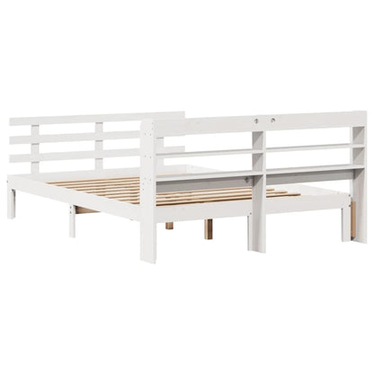 vidaXL Bed Frame | White | Solid pine wood | Double | Bed Frame | Rectangular