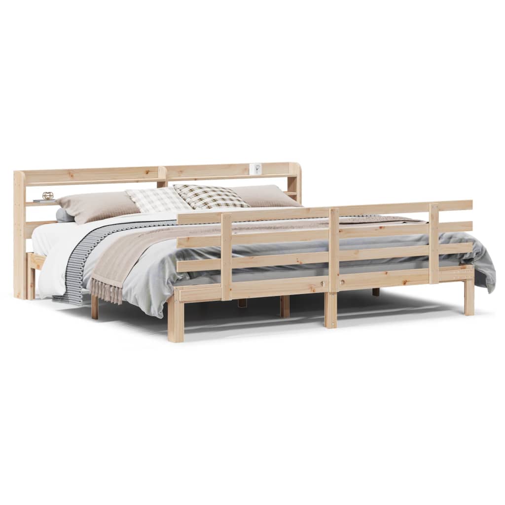 vidaXL Bed Frame | Untreated Pine | Solid Pine Wood | Super King | Bed Frame