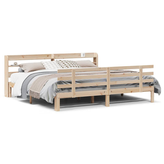 vidaXL Bed Frame | Untreated Pine | Solid Pine Wood | Super King | Bed Frame