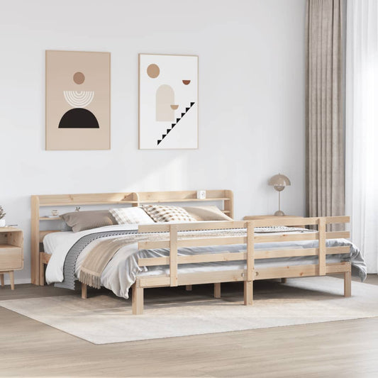 vidaXL Bed Frame | Untreated Pine | Solid Pine Wood | Super King | Bed Frame