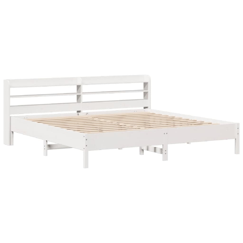 vidaXL Bed Frame without Mattress White 200x200 cm Solid Wood Pine