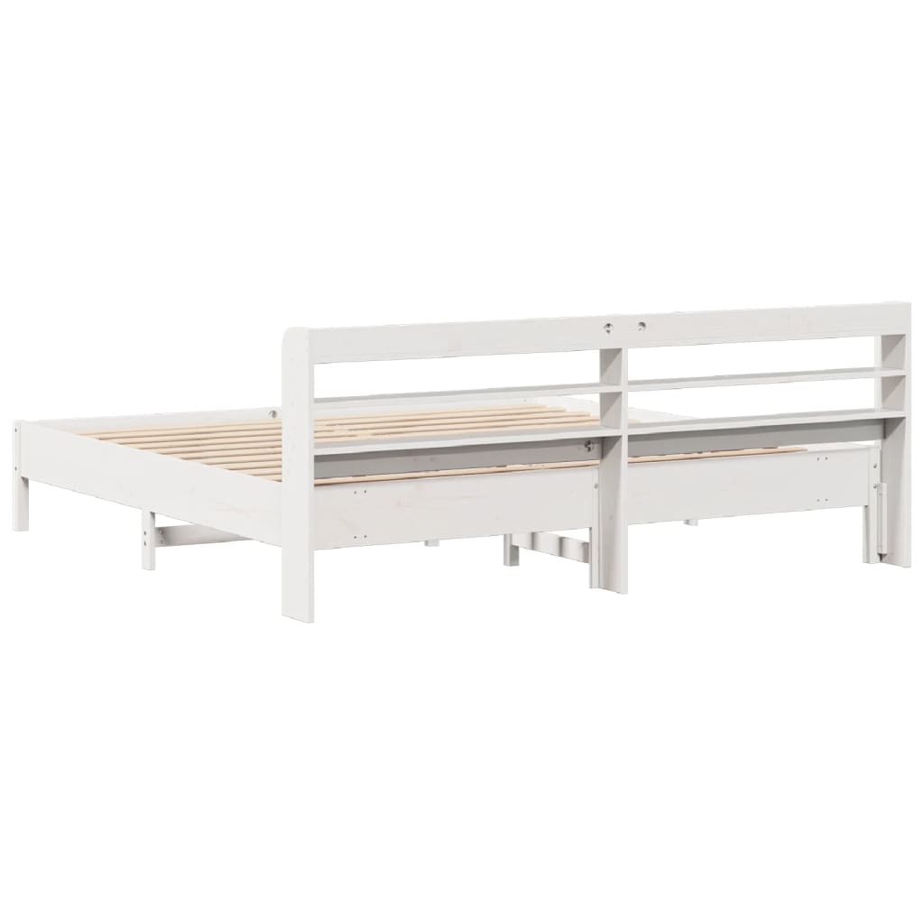 vidaXL Bed Frame without Mattress White 200x200 cm Solid Wood Pine