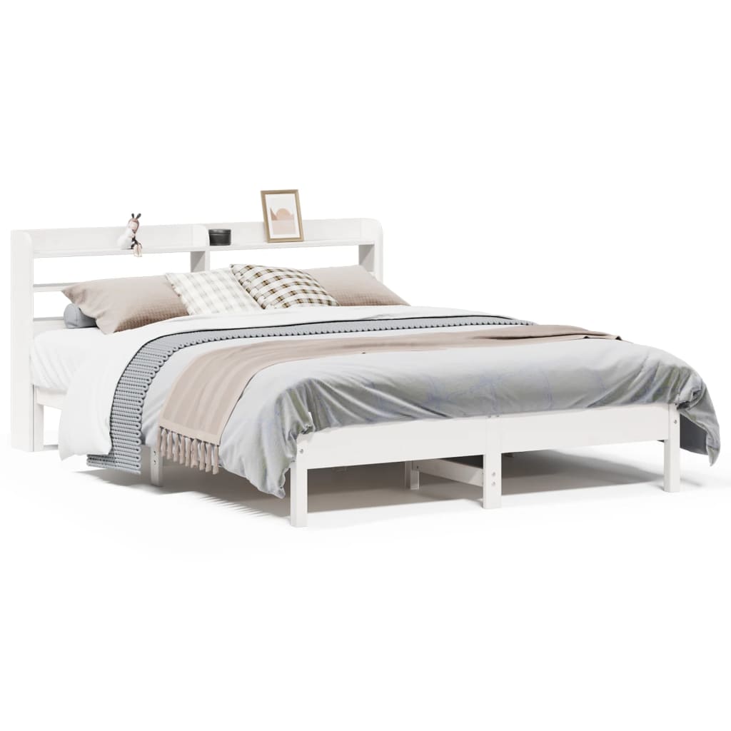 vidaXL Bed Frame without Mattress White 160x200 cm Solid Wood Pine