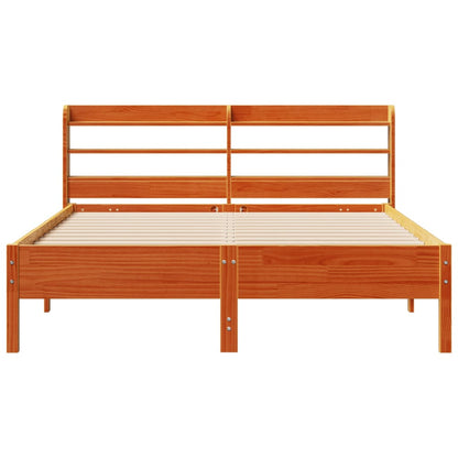 vidaXL Bed Frame without Mattress Wax Brown 160x200 cm Solid Wood Pine