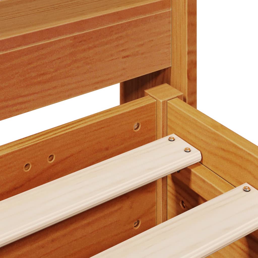 vidaXL Bed Frame without Mattress Wax Brown 160x200 cm Solid Wood Pine
