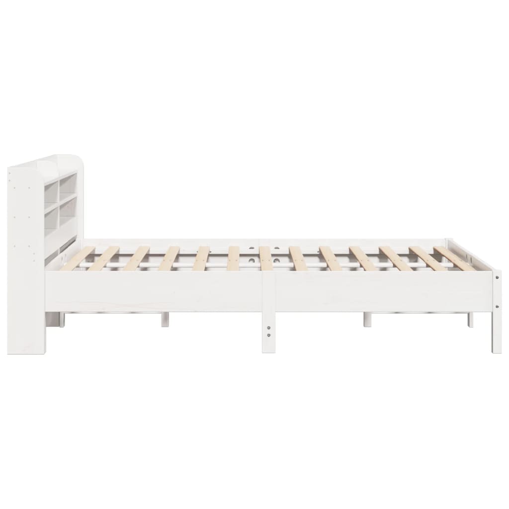 vidaXL Bed Frame without Mattress White 150x200 cm King Size Solid Wood Pine