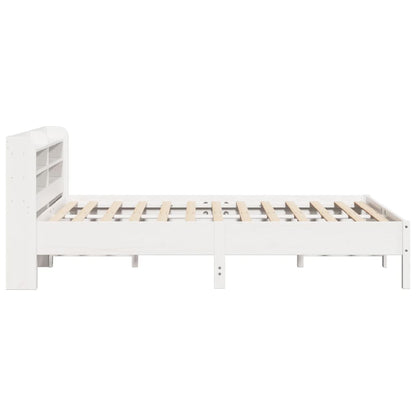 vidaXL Bed Frame without Mattress White 150x200 cm King Size Solid Wood Pine