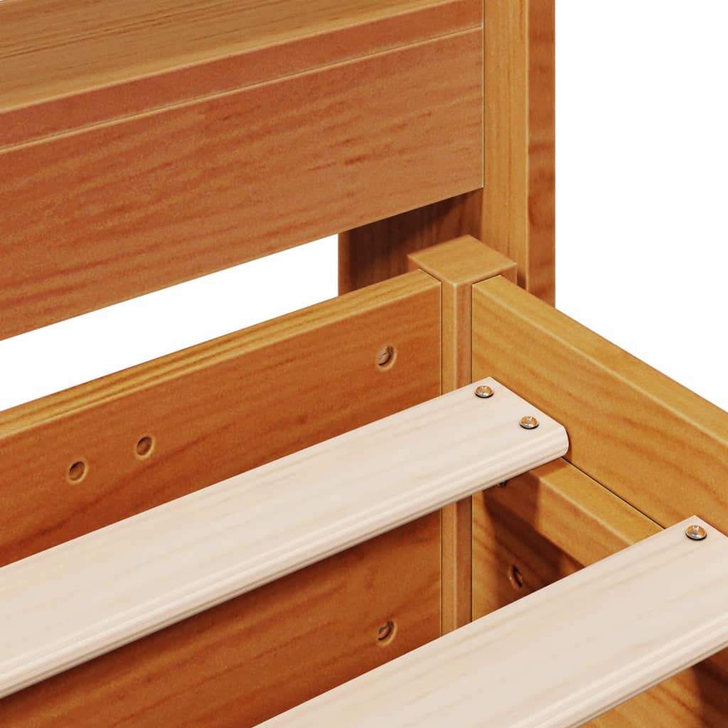 vidaXL Bed Frame without Mattress Wax Brown 150x200 cm King Size Solid Wood Pine