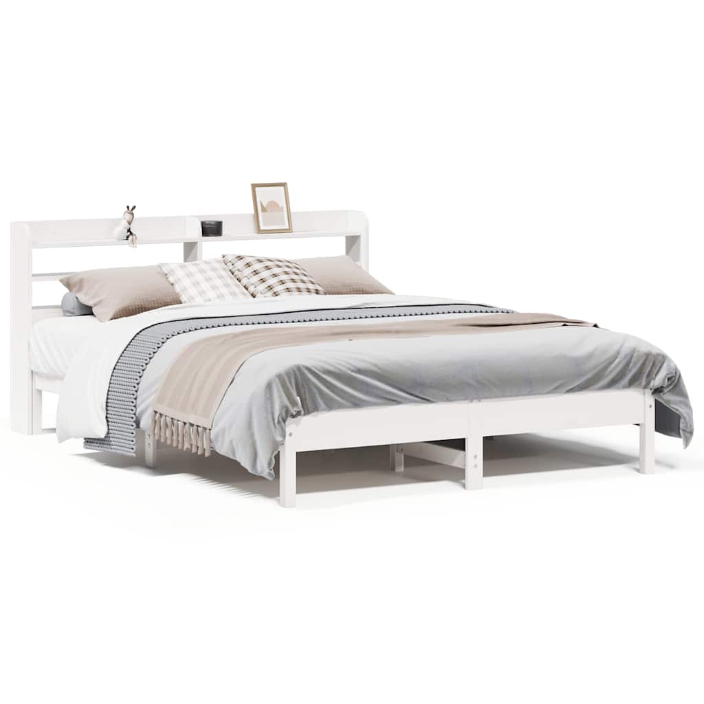 vidaXL Bed Frame without Mattress White 140x200 cm Solid Wood Pine