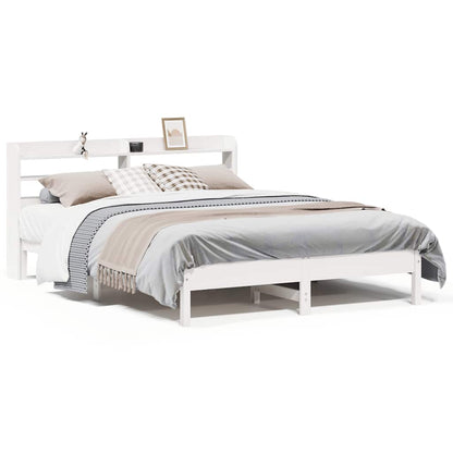 vidaXL Bed Frame without Mattress White 140x200 cm Solid Wood Pine