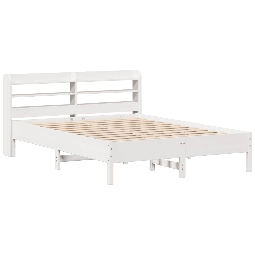 vidaXL Bed Frame without Mattress White 140x200 cm Solid Wood Pine