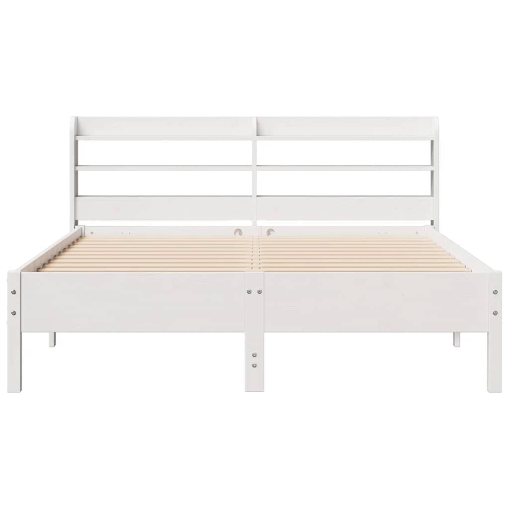 vidaXL Bed Frame without Mattress White 140x200 cm Solid Wood Pine