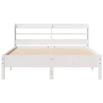 vidaXL Bed Frame without Mattress White 140x200 cm Solid Wood Pine